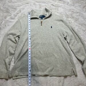 Polo Ralph Lauren Quarter Zip Pullover Mens M Beige Good Cotton Knit Sweater